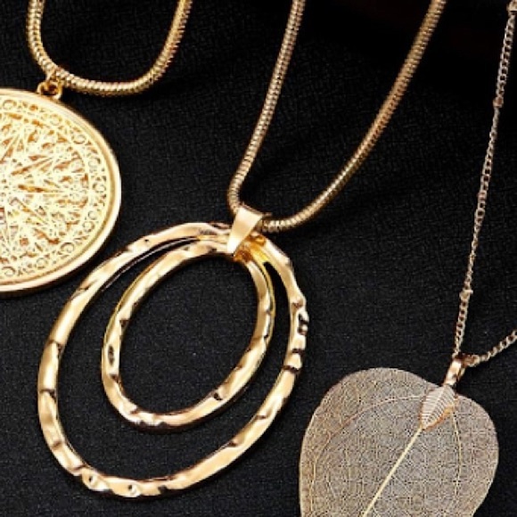 ✨NWT ✨Minimal Geometric Open Ovals Gold Necklace✨ Handmade ✨Artisan✨ Gift … - Picture 2 of 8